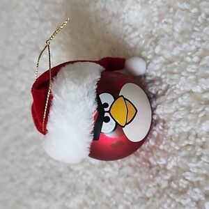 Angry Birds Santa Bird Red Glass Christmas Ornament 2012